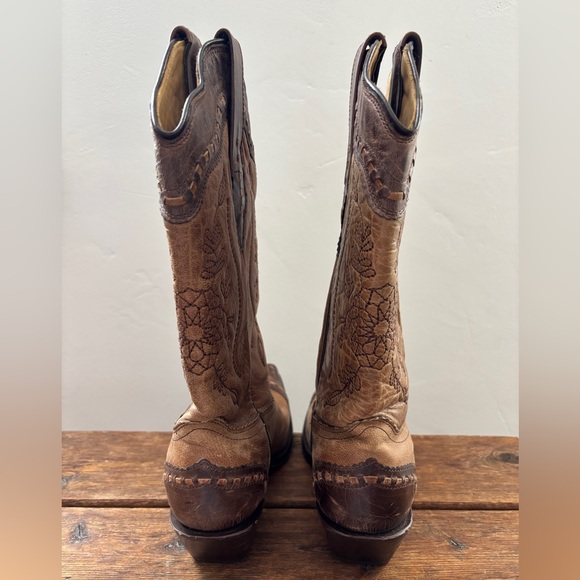 CORRAL Western Cowboy Boot Women’s 7.5M Brown Floral Embroidery Mexico A2500 - Picture 9 of 12